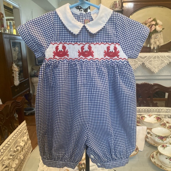 Bella Mia Kids Smocked Infant boys Shortall size size 0-3 months - Picture 1 of 16
